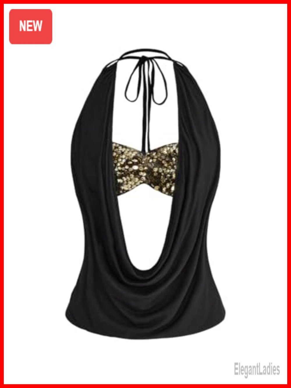 Sequin Halter Crop Top Y2K Rave Going Out